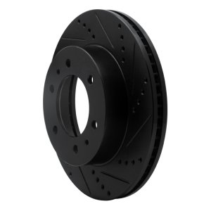 Hummer H3T Brake Rotor (1) - Front Right - R1 Concepts - Drilled & Slotted - Black - `06-`10